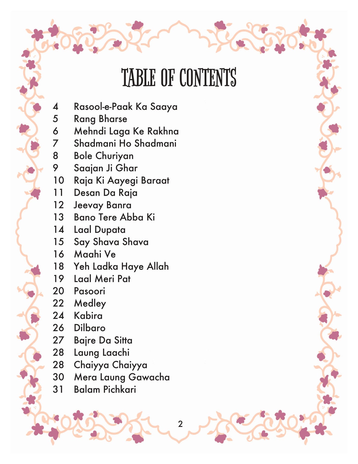 Dholki Song Booklet - Digital